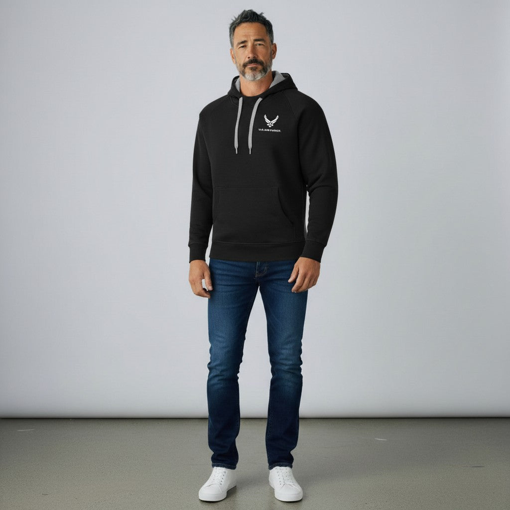 U.S. Air Force Men's Victory Pullover Hood Tall (Black)*
