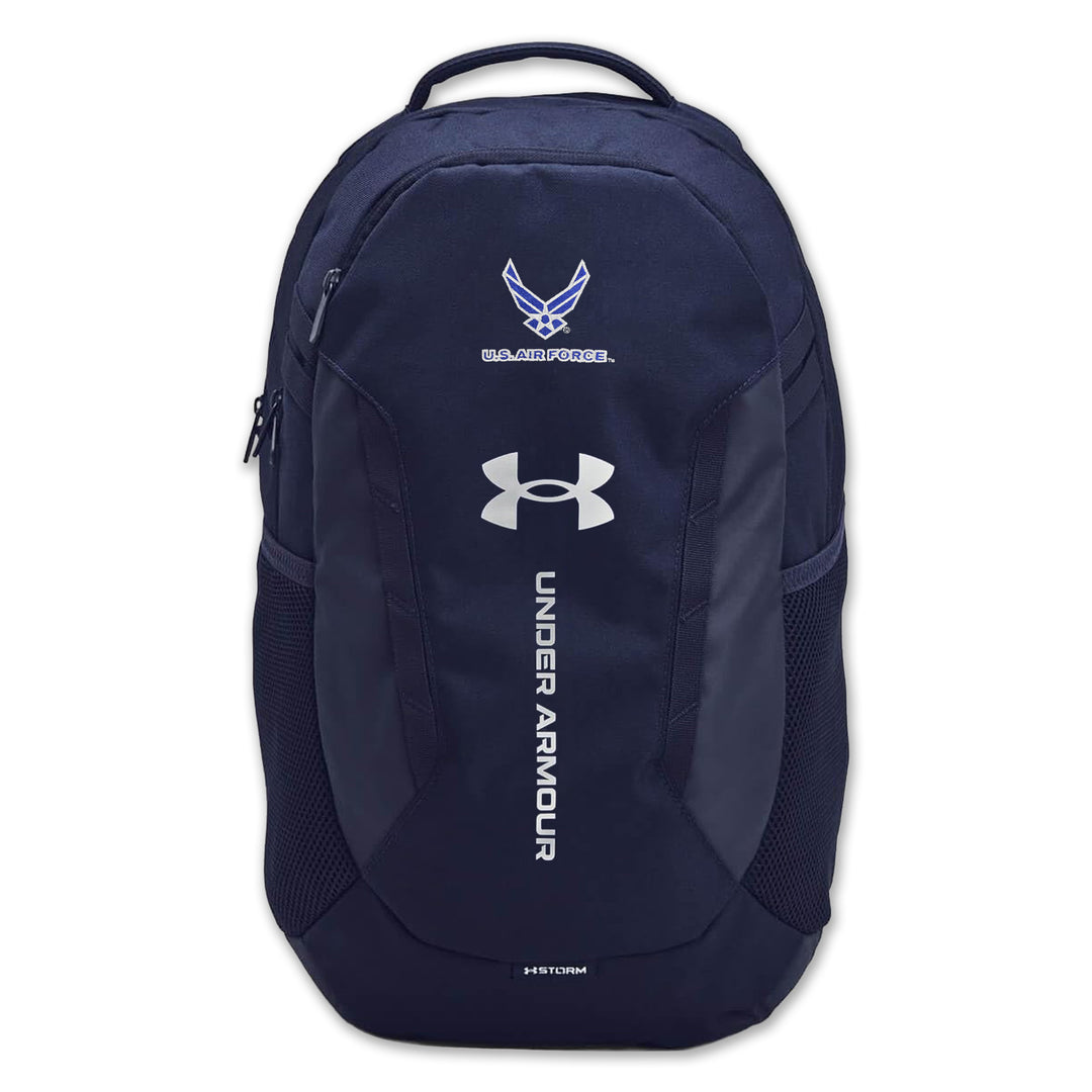U.S. Air Force Wings Under Armour Hustle 5.0 Backpack (Navy)