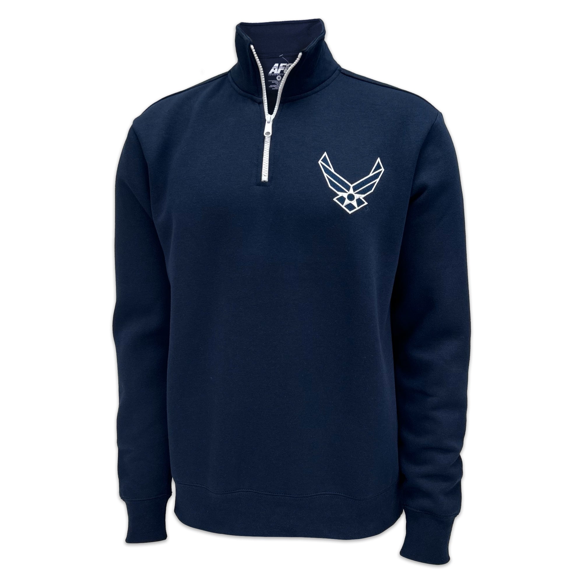Air Force Wings Tackle Twill Embroidered Fleece Quarter Zip (Navy)
