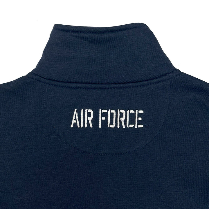Air Force Wings Tackle Twill Embroidered Fleece Quarter Zip (Navy)