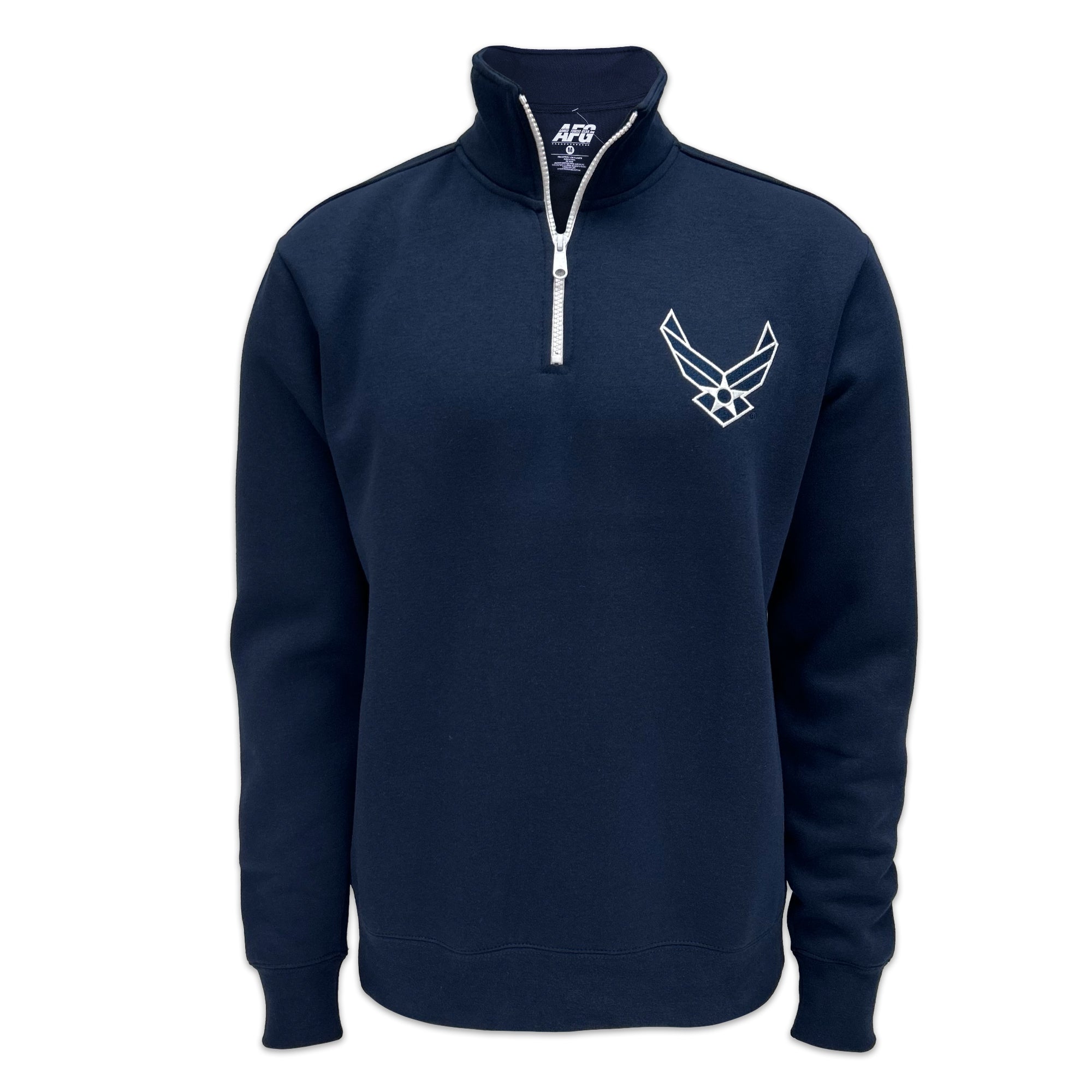 Air Force Wings Tackle Twill Embroidered Fleece Quarter Zip (Navy)