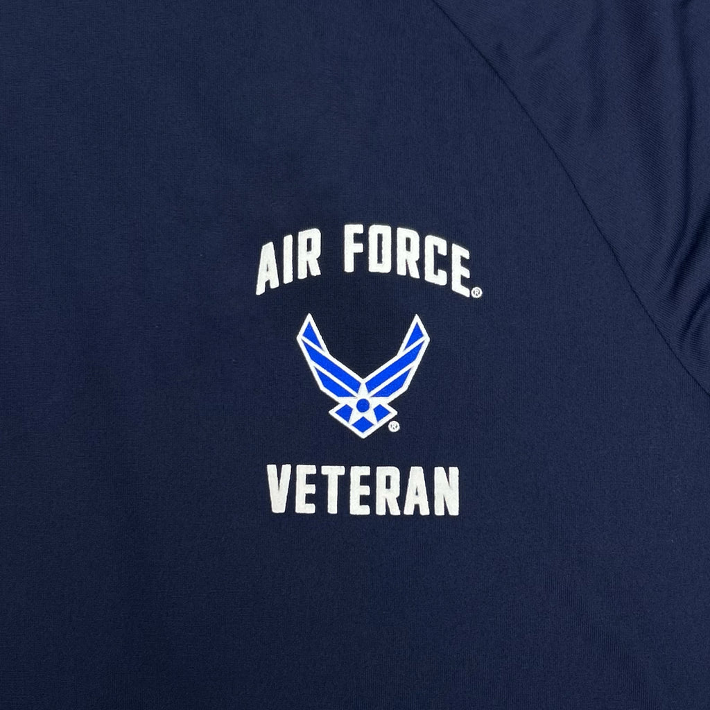 Air Force Under Armour Left Chest Wings Veteran Tech T-Shirt (Navy)