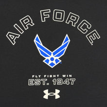 Load image into Gallery viewer, Air Force Under Armour Fly Fight Win Tech Stretch T-Shirt (Black)
