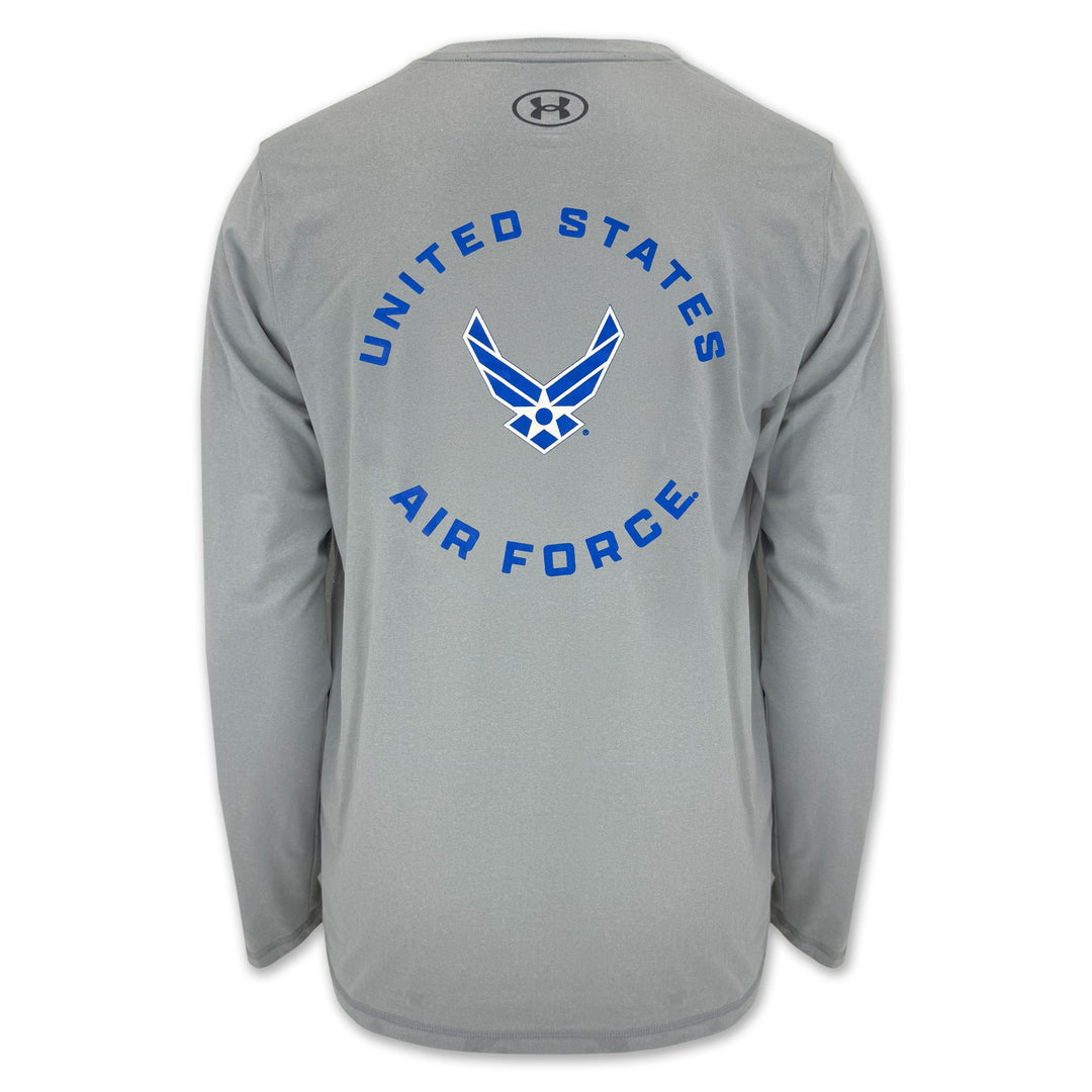 United States Air Force Wings Under Armour Tech Long Sleeve T-Shirt (Grey)
