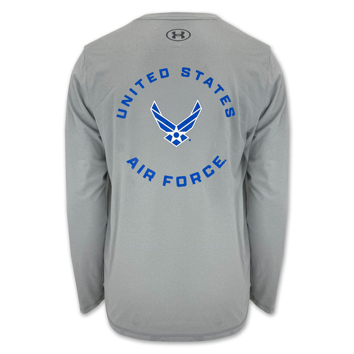 United States Air Force Wings Under Armour Tech Long Sleeve T-Shirt (Grey)