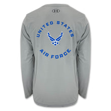 Load image into Gallery viewer, United States Air Force Wings Under Armour Tech Long Sleeve T-Shirt (Grey)