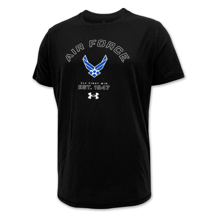 Air Force Under Armour Fly Fight Win Tech Stretch T-Shirt (Black)