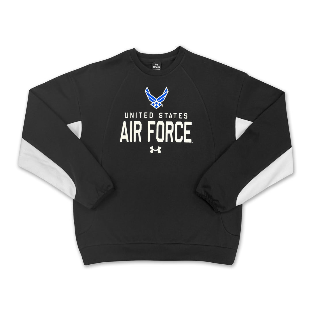 Air Force Under Armour Gameday Icon Double Knit Fleece Crew (Black)