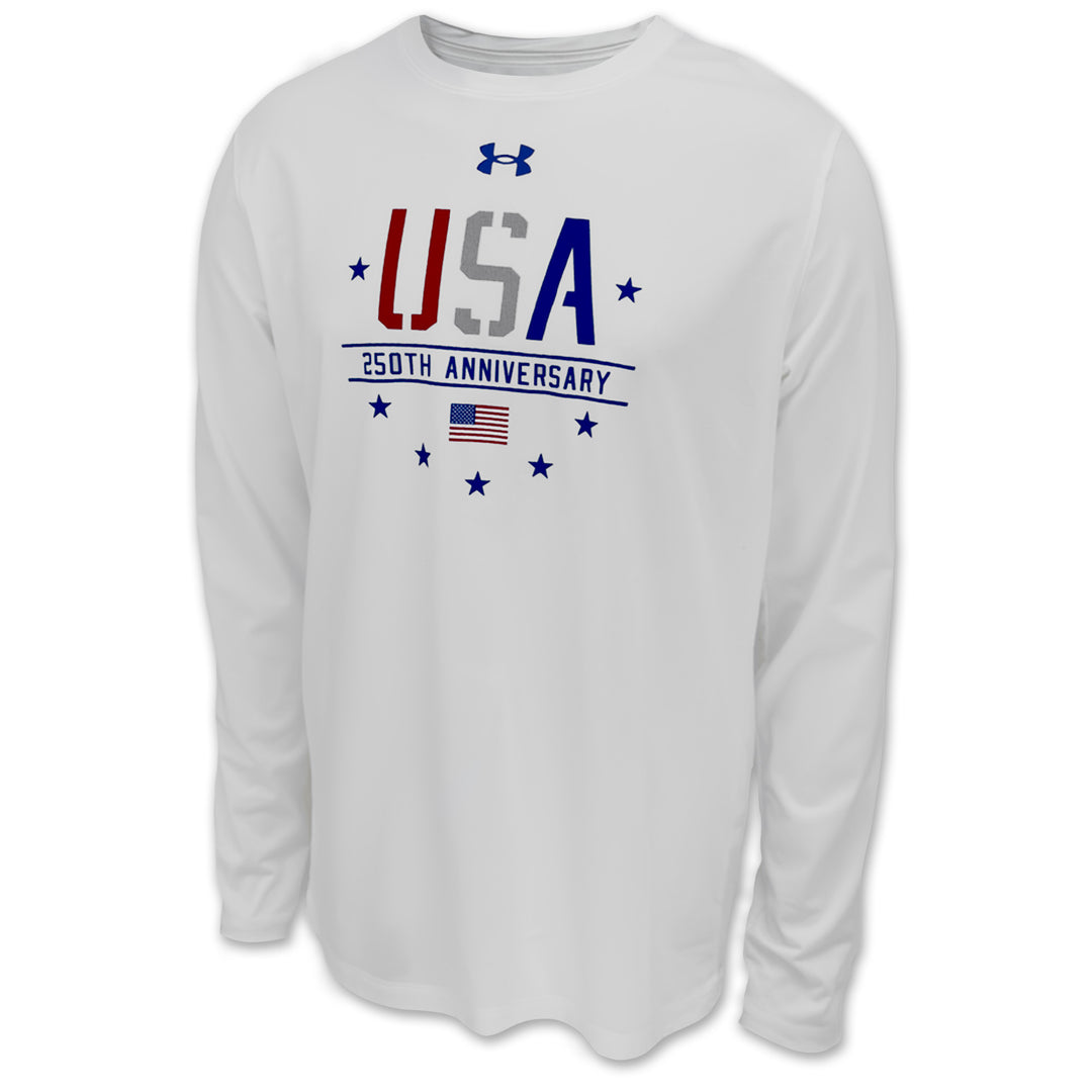 USA 250th Anniversary Under Armour Tech Stretch Long Sleeve T-Shirt (White)