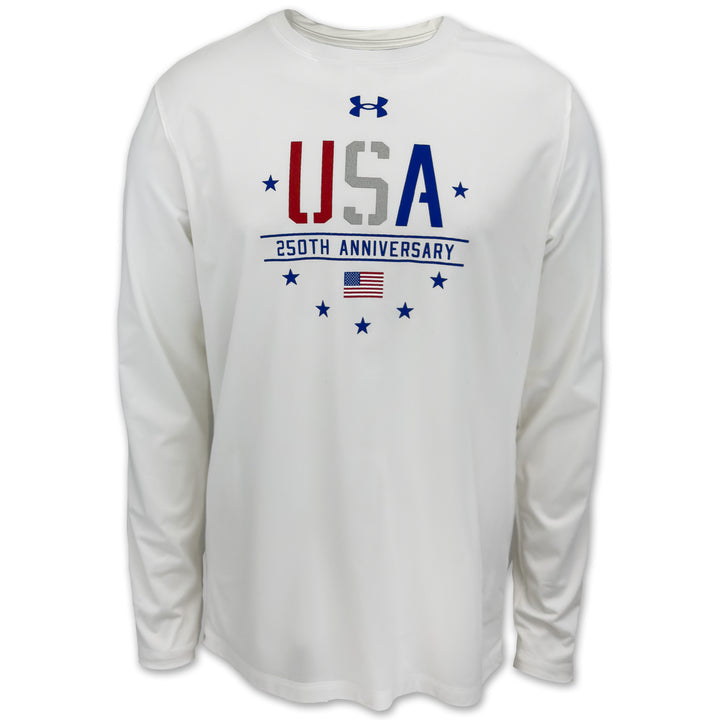 USA 250th Anniversary Under Armour Tech Stretch Long Sleeve T-Shirt (White)
