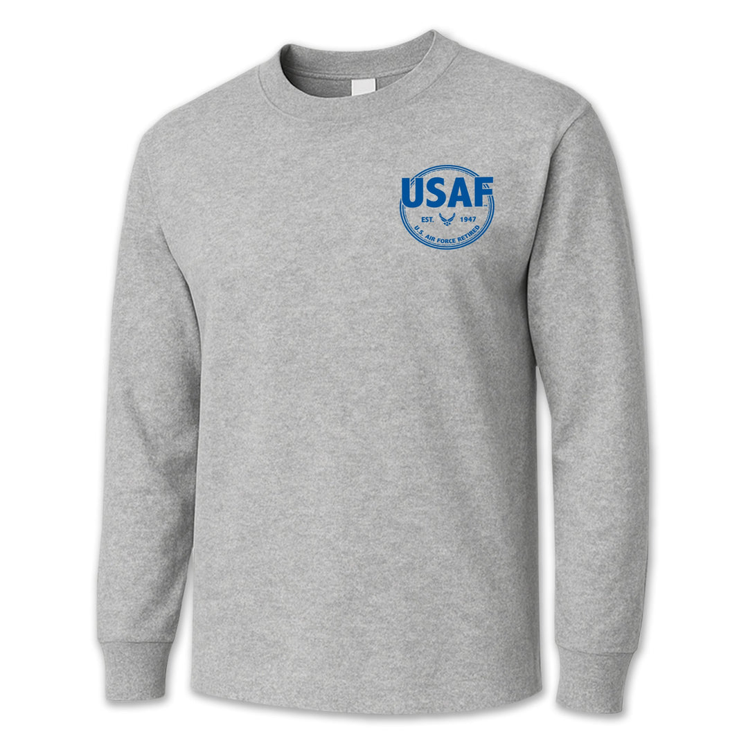 Air Force Retired Left Chest Long Sleeve T-Shirt