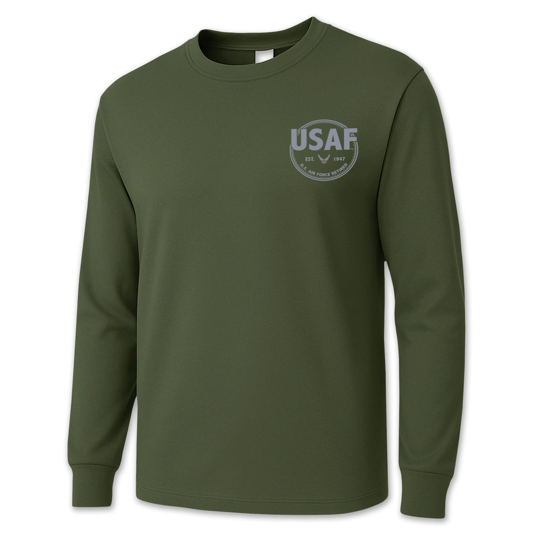 Air Force Retired Left Chest Long Sleeve T-Shirt