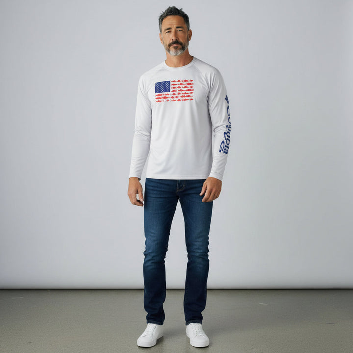 USA Flag Columbia Terminal Tackle Long Sleeve T*