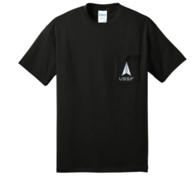 Space Force 2 Sided Pocket T-Shirt (Black)