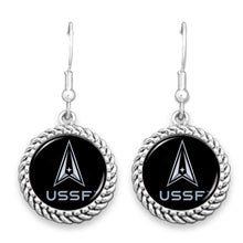 Load image into Gallery viewer, U.S. Space Force Logo Rope Edge Earrings
