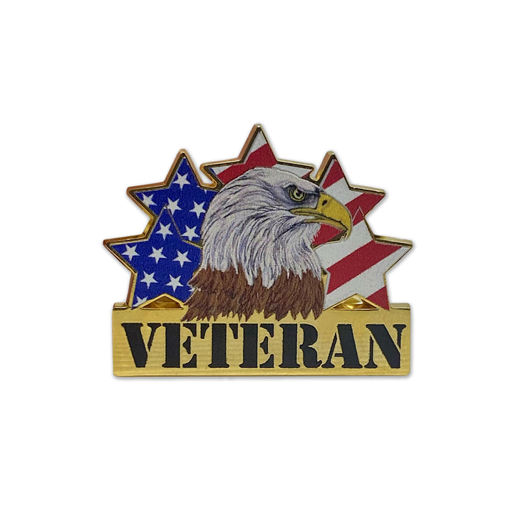 Veteran Eagle Flag Lapel Pin