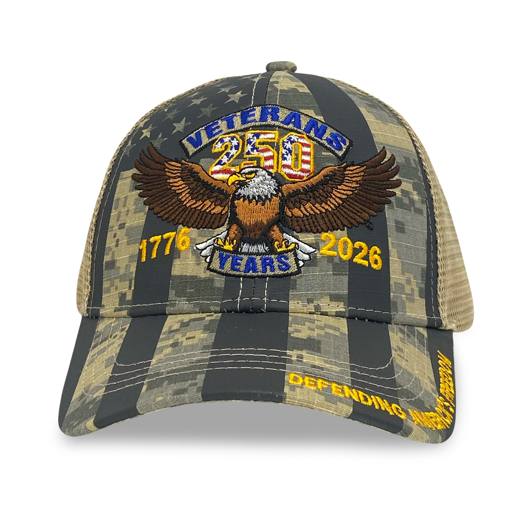 Veterans 250 Defending America's Freedom Mesh Back Hat