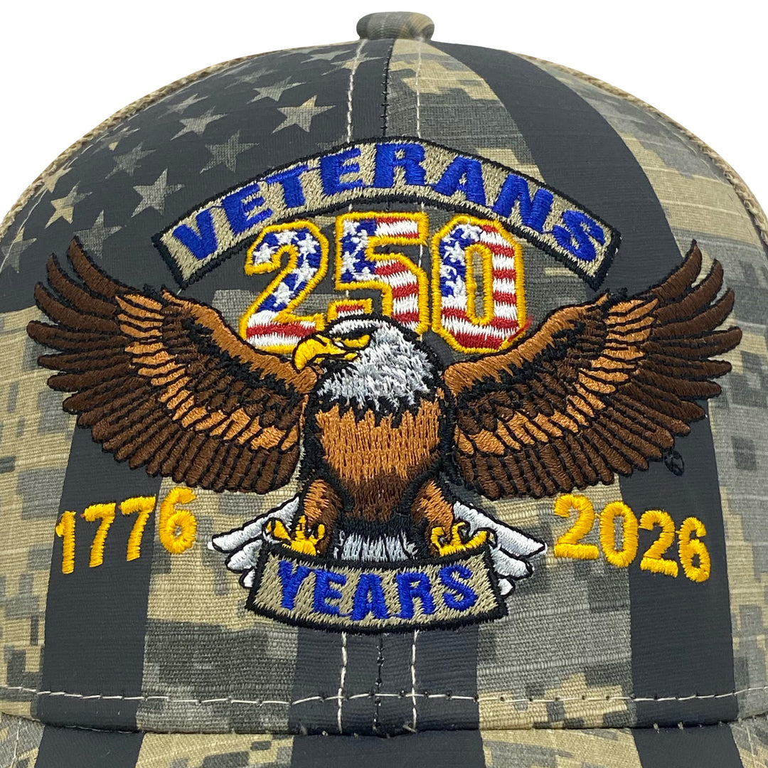 Veterans 250 Defending America's Freedom Mesh Back Hat