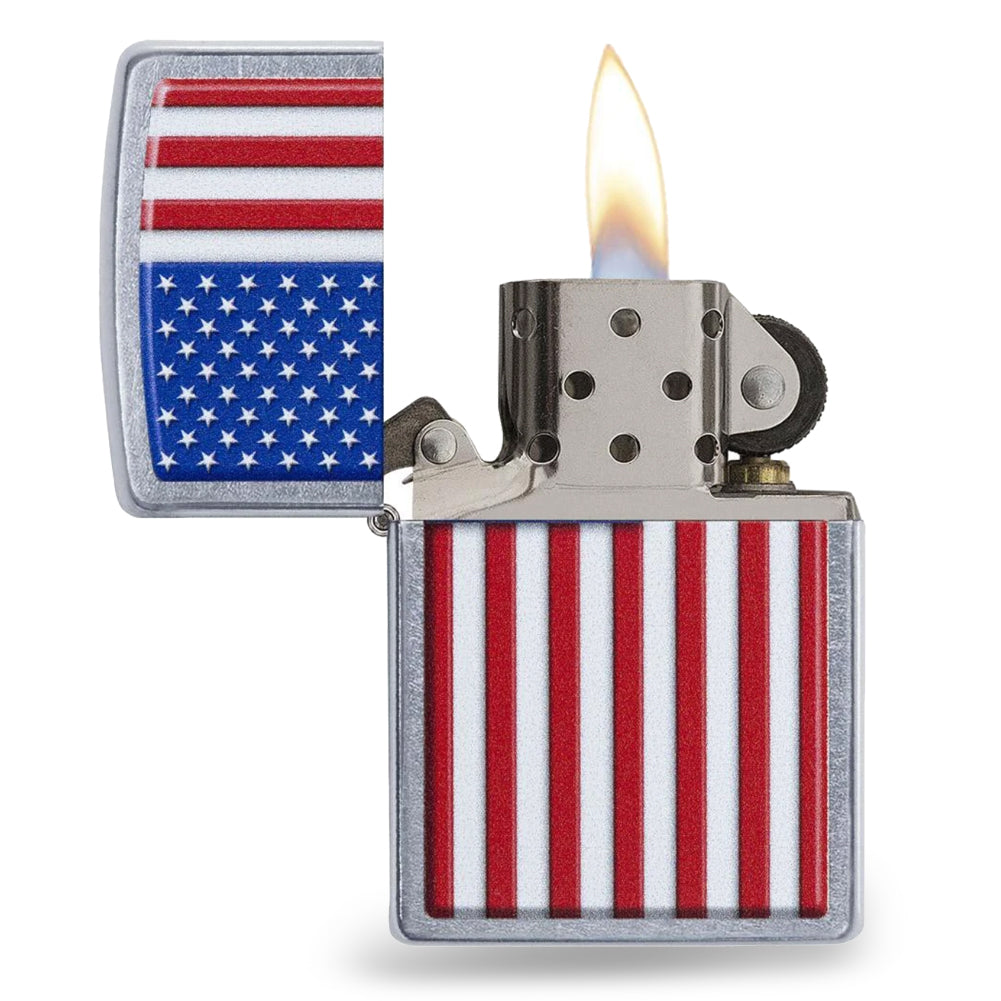 American Flag Chrome Color Zippo Lighter