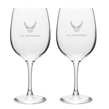 Load image into Gallery viewer, Air Force Wings Set of Two 19oz Wine Glasses with Stem*