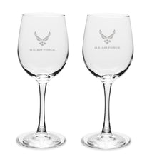 Load image into Gallery viewer, Air Force Wings Set of Two 12oz Wine Glasses with Stem*