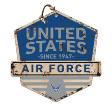 Load image into Gallery viewer, Air Force Rustic Badge Logo Sign