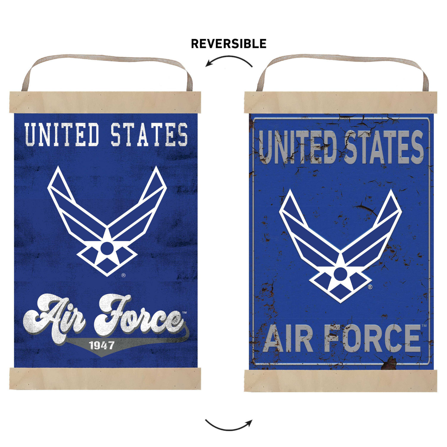 Air Force Reversible Banner Sign Retro Multi Color