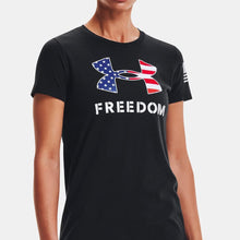 Load image into Gallery viewer, Under Armour Ladies Freedom Logo T-Shirt (black)