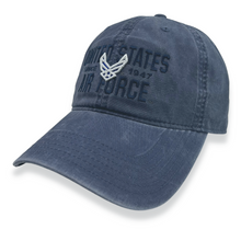 Load image into Gallery viewer, United States Air Force Lightweight Relaxed Twill Hat (Washed Navy)