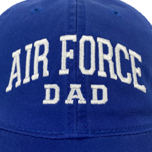 Load image into Gallery viewer, Air Force Dad Relaxed Twill Hat (Royal/White)