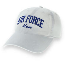 Load image into Gallery viewer, Air Force Mom Relaxed Twill Hat (White/Royal)