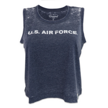 Load image into Gallery viewer, Air Force Ladies Burnout Boxy Tank (Heather Navy)