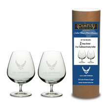 Load image into Gallery viewer, Air Force Wings Set of Two 21oz Brandy Snifter Glasses*