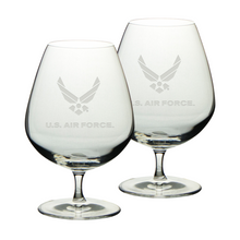 Load image into Gallery viewer, Air Force Wings Set of Two 21oz Brandy Snifter Glasses