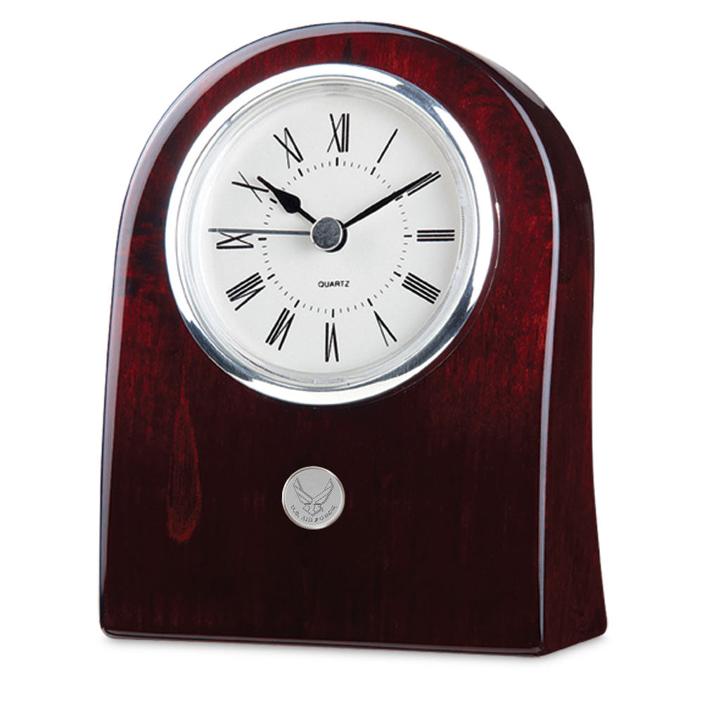 Air Force Wings Miranda Desk Clock (Silver)