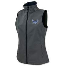 Load image into Gallery viewer, Air Force Wings Ladies Alta Softshell Vest (Charcoal)