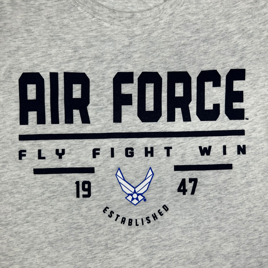 Air Force Ladies Under Armour Fly Fight Win T-Shirt (Silver Heather)