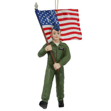 Load image into Gallery viewer, USAF Airman With Flag Ornament