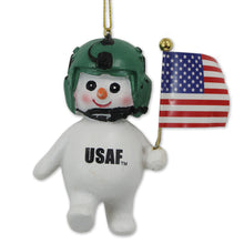 Load image into Gallery viewer, Air Force Snowman Us Flag Ornament