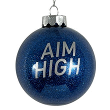 Load image into Gallery viewer, U.S Air Force Wings Aim High Glass Ball Ornament (Royal)