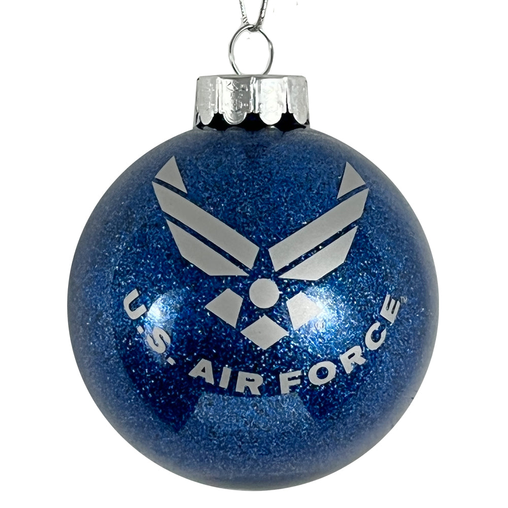 U.S Air Force Wings Aim High Glass Ball Ornament (Royal)
