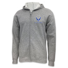 Load image into Gallery viewer, Air Force Wings Left Chest Logo Full Zip Hood