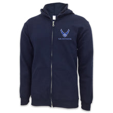 Load image into Gallery viewer, Air Force Wings Left Chest Logo Full Zip Hood