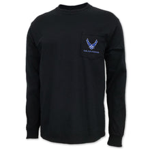 Load image into Gallery viewer, Air Force Wings Logo Pocket Long Sleeve Pocket T-Shirt