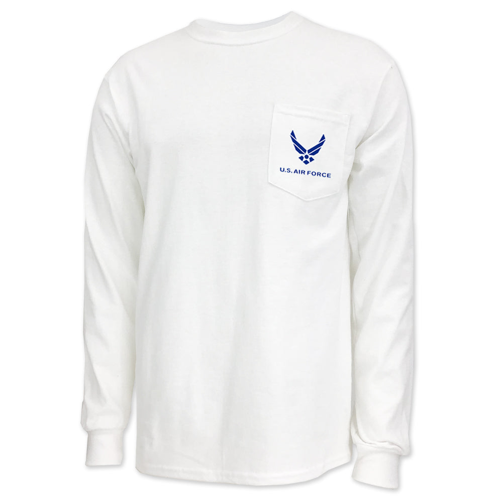 Air Force Wings Logo Pocket Long Sleeve Pocket T-Shirt