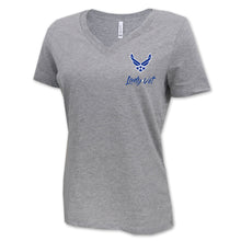 Load image into Gallery viewer, Air Force Lady Vet Left Chest Logo V-Neck T-Shirt