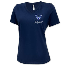 Load image into Gallery viewer, Air Force Lady Vet Left Chest Logo V-Neck T-Shirt