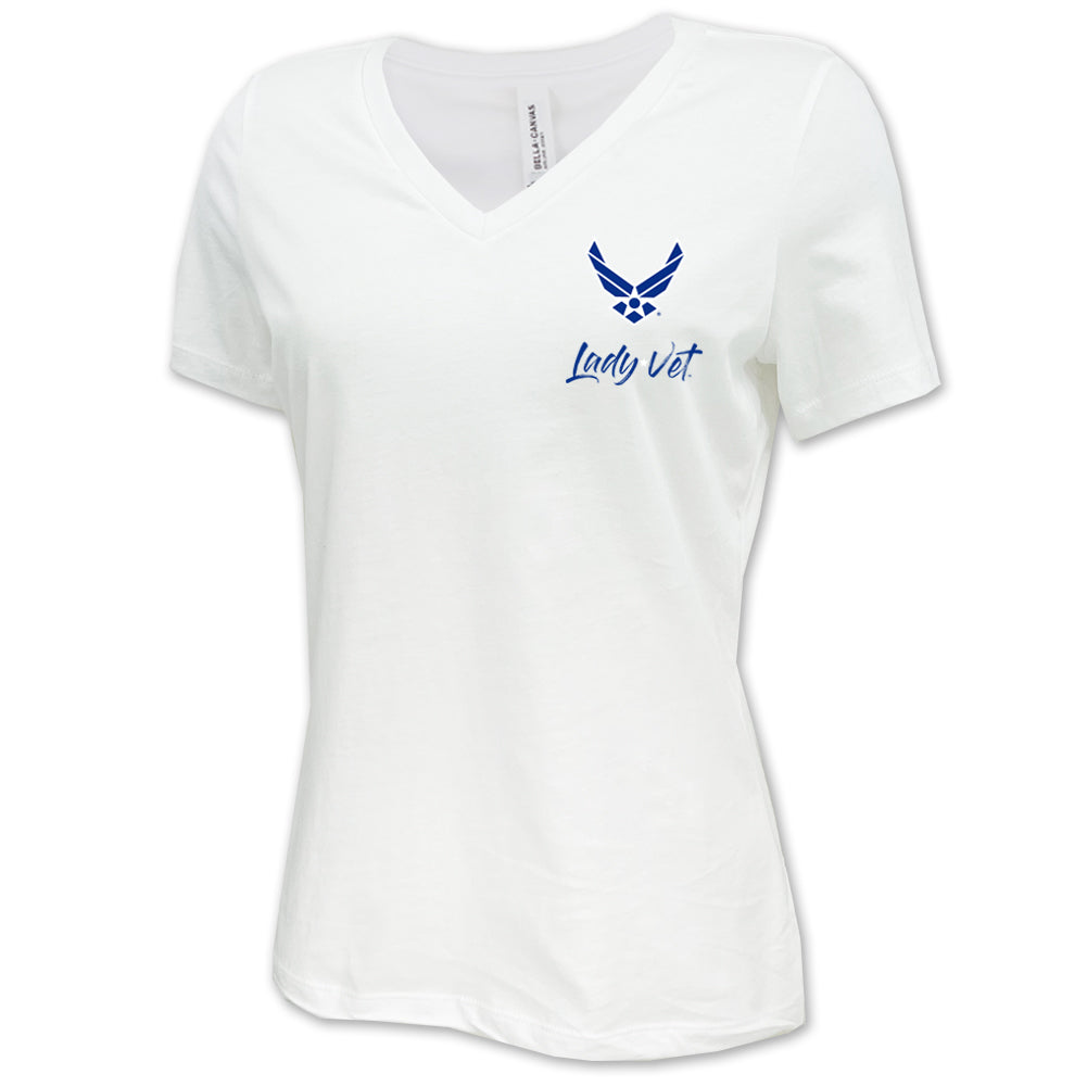 Air Force Lady Vet Left Chest Logo V-Neck T-Shirt