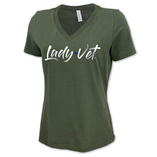 Load image into Gallery viewer, Air Force Lady Vet Full Chest Logo V-Neck T-Shirt