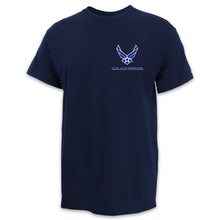 Load image into Gallery viewer, Air Force Wings Left Chest Logo USA Made T-Shirt